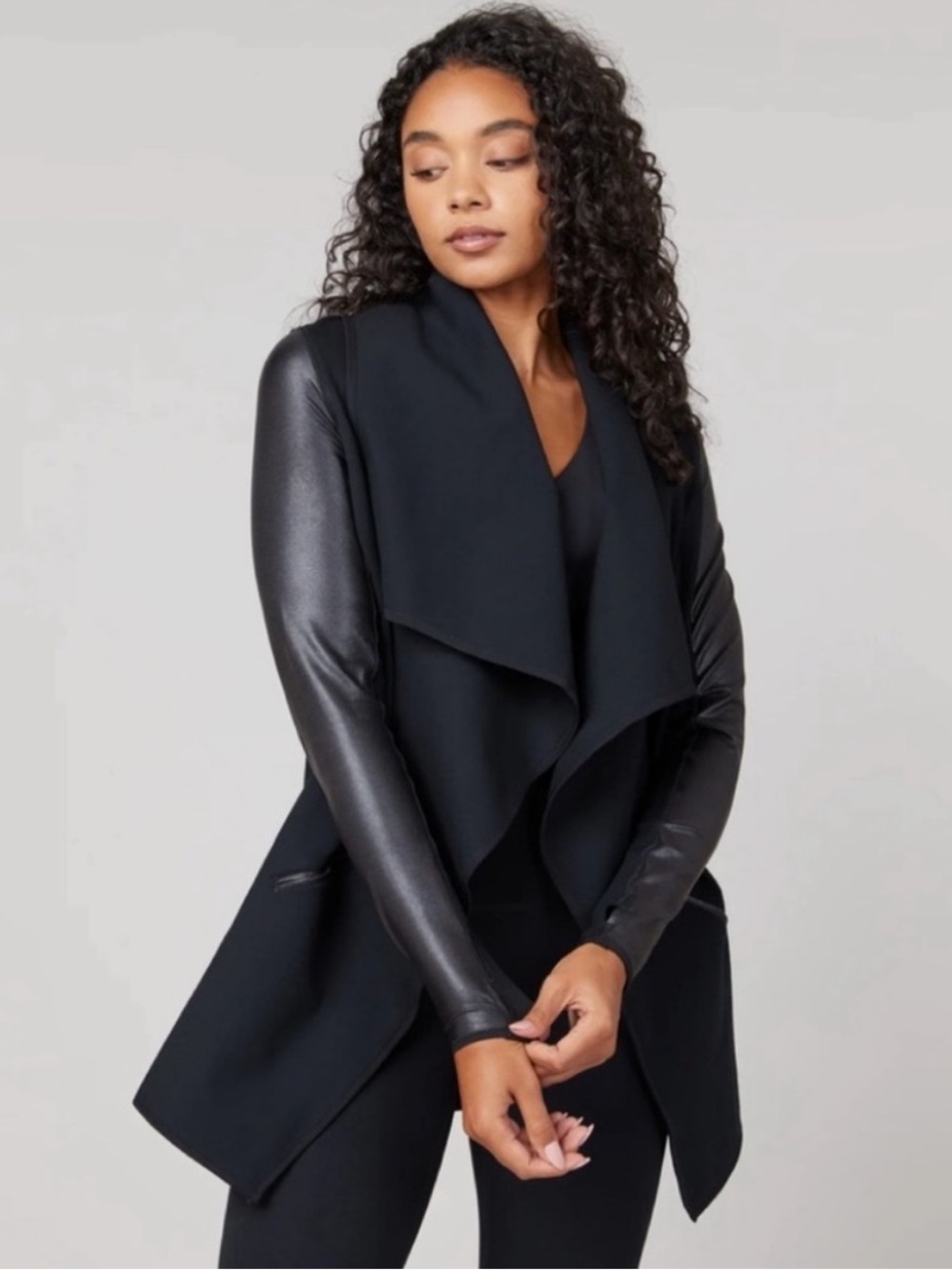 SPANX | Faux Leather Jacket Wrap Blazer